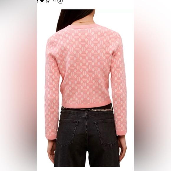 Maje Moadina Cropped Jacquard Cardigan. Size S - Picture 2 of 11